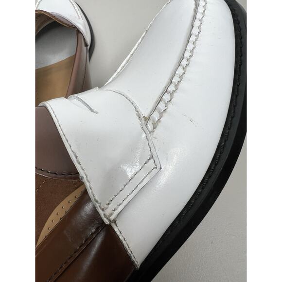 G.H. Bass & Co Weejuns Logan Colorblock Penny Loafer Brown White Men’s Size 8.5 - Picture 8 of 11